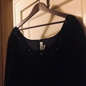 Black velvet formal ankle dress